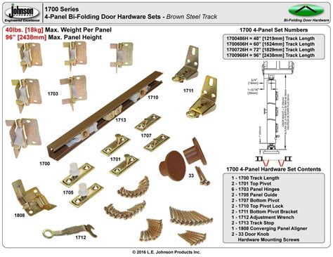 folding closet door hardware list